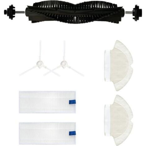 Set di 7 accessori per robot aspirapolvere Tefal Rowenta X-plorer Serie 75 RG7687: spazzola principale/2 spazzole laterali/2 panni/2 filtri