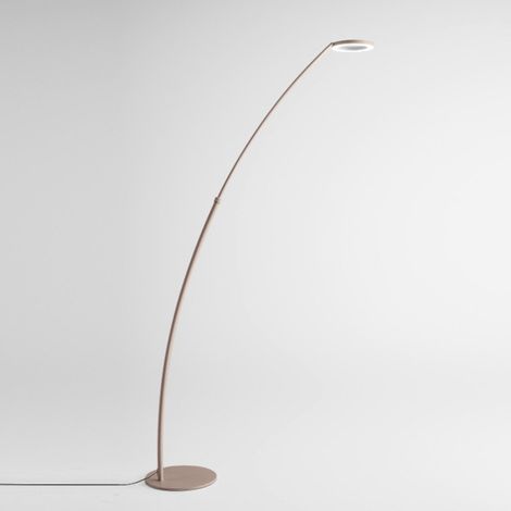 Lampadaire moderne arqué à led gea luce gpit30, dimmable, extensible en aluminium