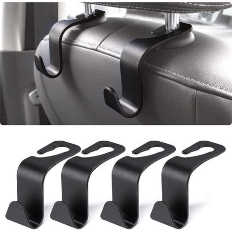 Car Storage Hook, 4PCS Plastic Headrest Hook, Car Seat Hook Accessories for Headrest, Handbag, Purse, Coats, Shopping Bag, Water Bottle (1/5)