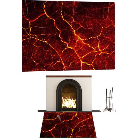 CHIMENEA DE CRISTAL TEMPLADO. DIMENSIONES DE LA BASE: 60x52cm. GRÁFICOS LAVA. (1/5)