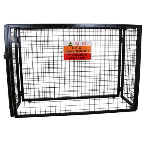 Jaula Metálica de 100cm para 4 Cilindros de Gas de 19kg Acero Galvanizado Cerradura con llaves GRATIS Industrial Solución Almacenaje Almacenamiento Impermeable de Botellas Gas Certificación ISO