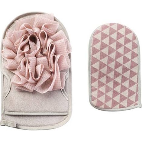 Esponja de baño de doble cara Ecarla, color rosa.