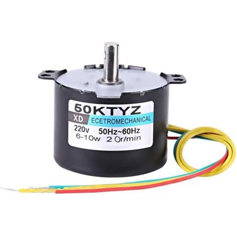 Moteur 220V, 50KTYZ AC 220V 10W 0.5A Petit Moteur Synchrone Electrique à Aimant Permanent à Basse Vitesse CW/CCW 20 tr/min à Couple Elevé en Métal Adapté pour Tourne-Disque(20 Revolutions) (1/5)