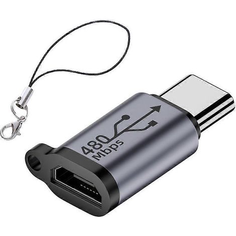 Adaptateur micro USB vers mini USB Type-C - Convertisseur USB-C femelle vers micro USB mâle - Micro vers Type C (1/5)