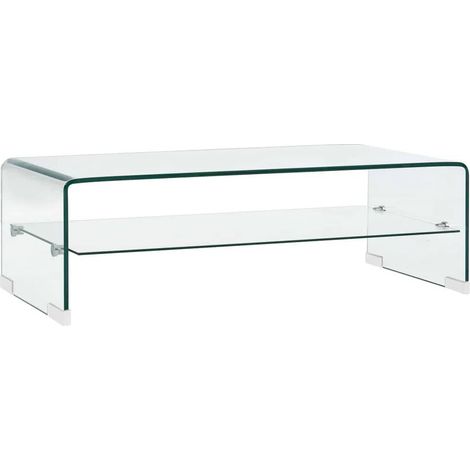 Maison Exclusive - Tavolino da Salotto Trasparente 98x45x31 cm in Vetro Temperato