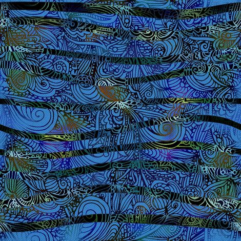 Telas decorativas para exteriores Oxford - Motivo abstracto azul (1/5)