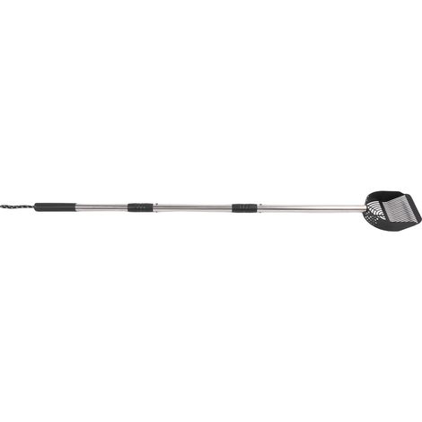 Toivize Balayette pour chat avec manche amovible en acier inoxydable long, modèle demi-rond avec rangement pratique (1/5)