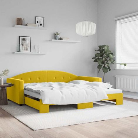vidaXL Sofá cama nido terciopelo amarillo 100x200 cm (1/5)