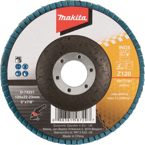 MAKITA D-74251 Fächerschleifscheibe 125 (G120) Metall