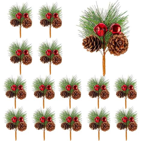 Set 30 Rametti artificiali natalizi campanellini 10 cm (1/5)