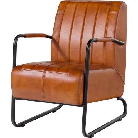 Sessel Echtleder 59x84x85 cognac IRON LABEL 21 (1/3)