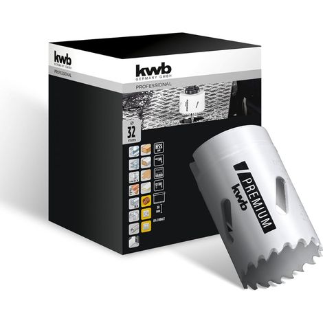 kwb HSS Bi-Metall-Lochsäge Ø 32 mm, 8% kobaltlegiert mit progressiver Vario-Zahnung und hoher Präzision für den vielseitigen Einsatz (1/5)