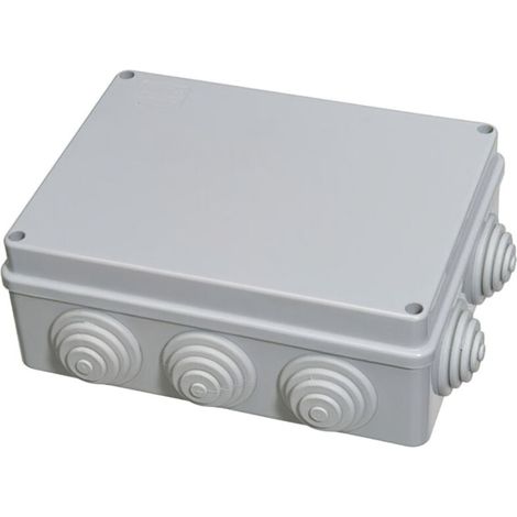 Boîte étanche à surface rectangulaire avec cônes IP55/IK08 190x140x70mm avec couvercle de fermeture avec vis en thermoplastique