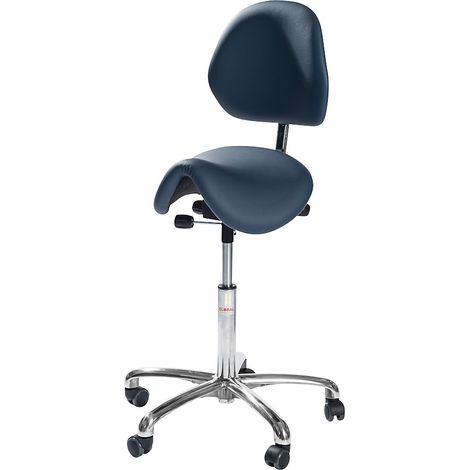 FRANKEL kaiserkraft, Tabouret selle, avec dossier, bleu