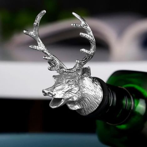 Bouchons de vin en alliage de Zinc, 1 paquet, tête de taureau, cerf, élan, Style jägermeister, verseurs de vi (1/4)