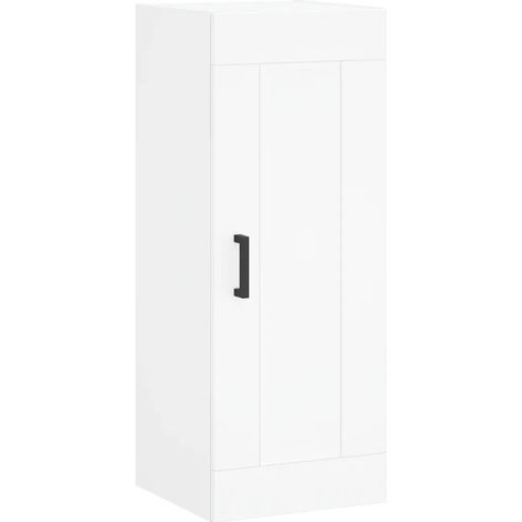 Armadio da parete contenitore elegante bianco 34,5 x 34 x 90 cm design contemporaneo in legno bianco 020048946