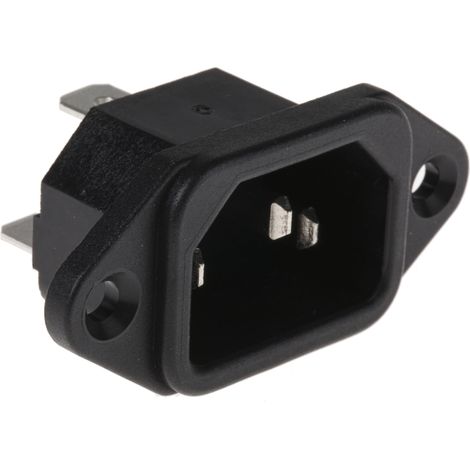 Connecteur IEC Mâle C14 RS PRO, Montage panneau, 10A ( Prix pour 1 )