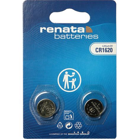 Renata / Swatch Group - Pile bouton lithium blister x2 CR1620 RENATA 3V 68mAh