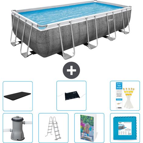 Bestway Power Steel Rechteckig - 488x244x122 cm - 8-teilig S621