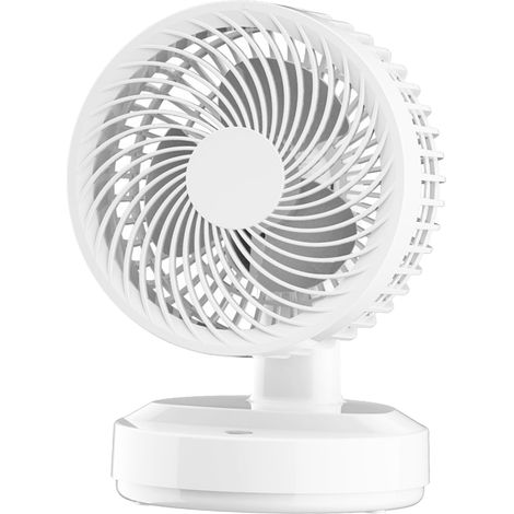 Ventilateur de bureau rechargeable USB, silencieux et portable, idéal pour les étudiants, les dortoirs et la maison (blanc, type à brancher). (1/5)