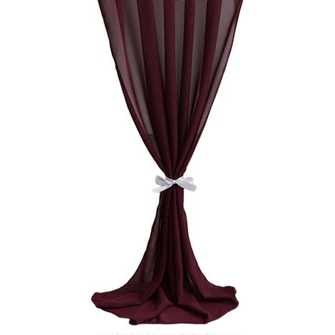 Chemin de table en mousseline, nappe de mariage simple, chemin de table pour la décoration de la scène et de la cérémonie de mariage, rouge bordeaux, 52 (1/5)