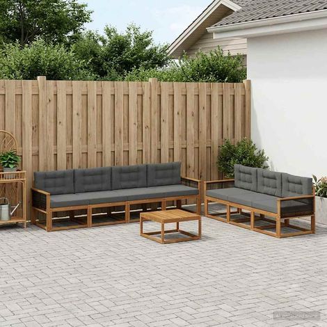 vidaXL Outdoor-Sofagarnitur mit Kissen 8 pcs Natur und Anthrazit (1/5)