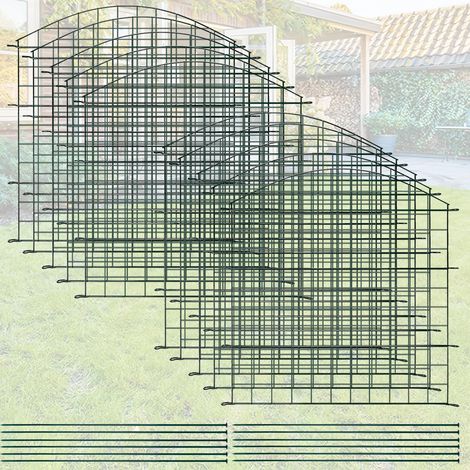 22tlg Set Teichzaun mit 10 Zaunelemente und 12 Befestigungsstäben. Gartenzaun Zaun Teich. Gartenzaun Grün. Welpenauslauf. Freigehege(Oberbogen)