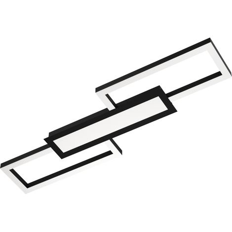 Plafonnier Monirote Noir Blanc L: 78 H: 4,5cm Dimmable 3000-6500k (1/3)