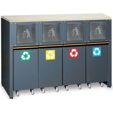 Beta C45PRO RD/W Modulo raccolta differenziata con piano in legno per arredo officina