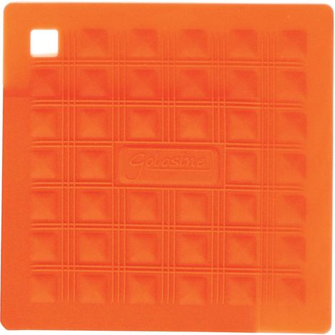 Support de casserole en silicone, 175 x 175 mm, support de casserole de cuisine pour protéger les mains ou la table, couleur orange, fabriqué en Italie (1/3)