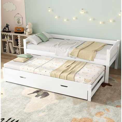Letto singolo con letto estraibile e cassetti 200x90 OKMYHOME (1/5)