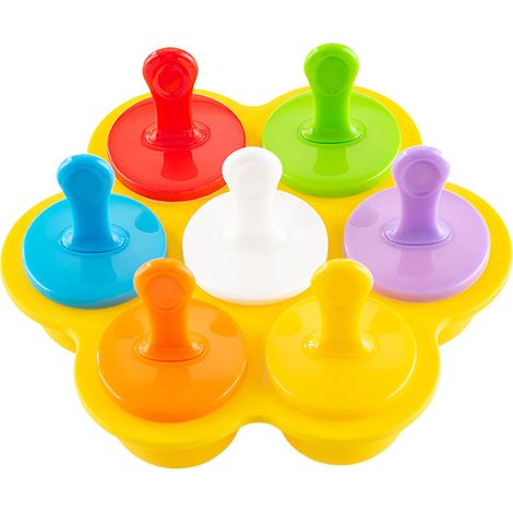 Bac à glaçons silicone alimentaire 7 alvéoles, moule congélation pratique et facile à démouler pour portions bébé, 16x15cm (1/5)