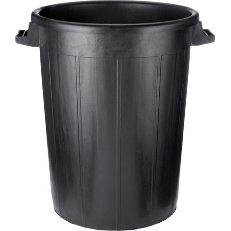 BIDONE IMMONDIZIA SOVRAPPONIBILE Lt 100 - Ø 53 x  h 66 cm - nero  - ICS