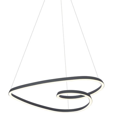 QAZQA Suspension scandinave noire 72cm avec LED à intensité