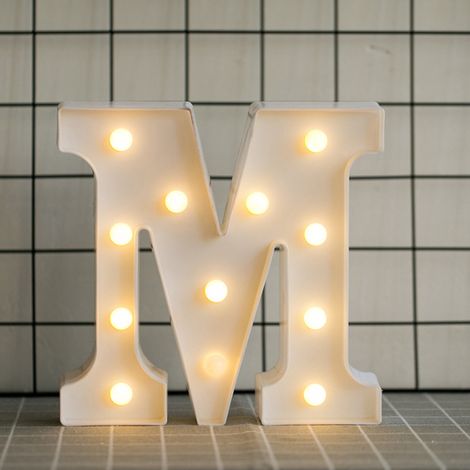 Letras LED iluminadas sobre un soporte con luces brillantes, luz nocturna para cumpleaños, Navidad, bodas, decoración del hogar, fiestas o bares. (1/5)