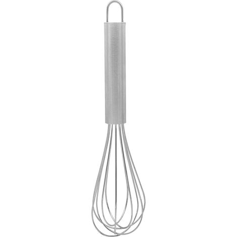 Fouet à neige 26 cm, fouet à neige en forme de ballon en acier inoxydable, fouet mélangeur robuste avec des fils stables (couleur : argent), quantité : 1 pièce (1/3)