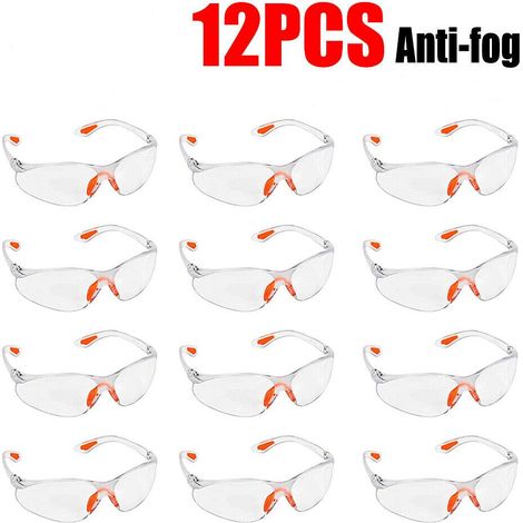 Gafas De Seguridad - Lentes Transparentes Antiniebla Y Antirayado - Protección Ocultar Para Trabajo Y Laboratorio - 12 Unidades (1/5)