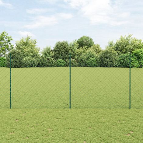 Drahtzaun mit 22 U-Pfosten Grün 1,4x25 m Stahl vidaXL334835 (1/5)