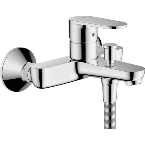 Hansgrohe Vernis Blend Bathroom Wall Mounted Bath Mixer Tap Chrome Modern Curved (1/2)