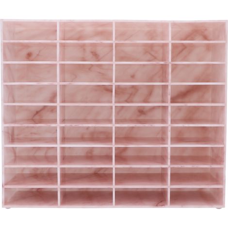 Rangement cosmétique 36 cases, boîte de stockage maquillage en acrylique lavable, pour faux cils, rose (1/5)