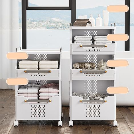 Panier à linge pliable pour salle de bain, idéal pour ranger le linge sale, panier à linge ménager, étagère de rangement pour salle de bain, à deux niveaux (1/5)