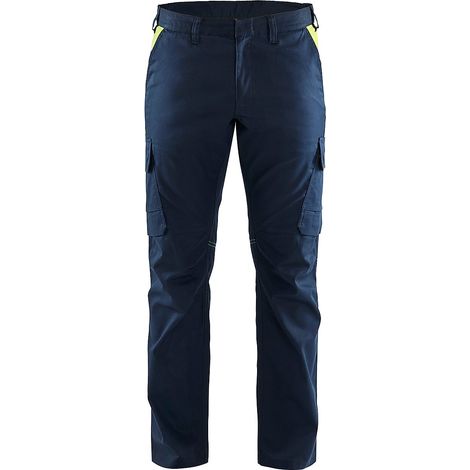 Pantalon de travail pour l'industrie stretch 2D 1444 - Marine/Jaune XS - FR(38) - SE(C44) - Standards