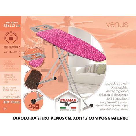 asse da stiro "venus" in acciaio 33x112 cm