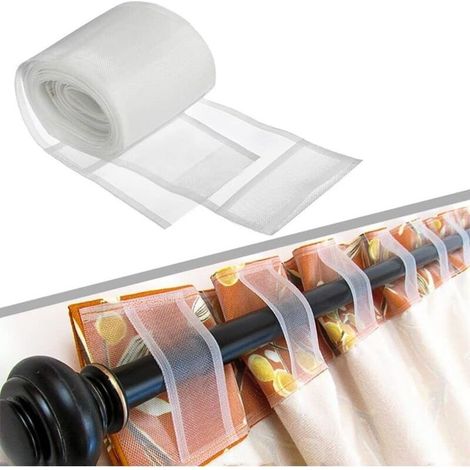 Ruban de rideau passe tringle 10M – Nylon transparent – Largeur 10cm – Sangle pour confection de rideaux et doubles rideaux (1/5)