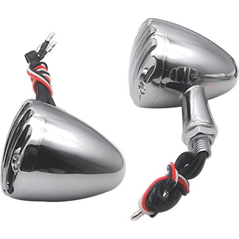 Clignotant avant LED moto étanche haute luminosité résistant aux chocs, durable, feu indicateur électroplaqué, ampoule clignote super lumineuse pour motocyclette. (1/5)