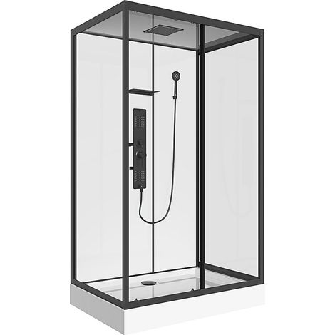 Box doccia idromassaggio rettangolare Installazione reversibile L120 x l80 x H215 cm - SULIPA