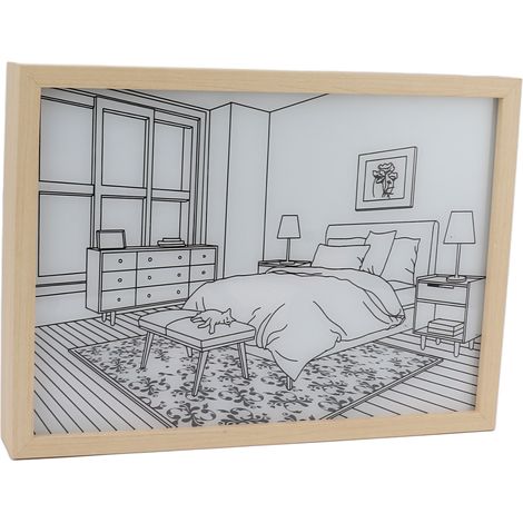 Tableau mural LED éclairé décor lumineux cadre photo ombre et lumière 3 couleurs variateur pour chambre salon modèle L 4 (1/5)