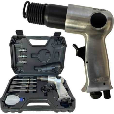 Martello Scalpellatore Pneumatico ad Aria Compressa + 4 Punte in Valigetta (1/5)