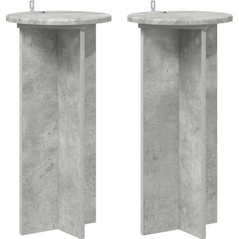 Support pour plantes (2 pièces), plâtre ciment, 29,5 x 29,5 x 60 cm (1/5)