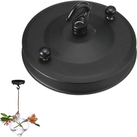 Stofflampenschirm Ø11 cm mit Deckenhaken, cremeweiße Farbe, Stahlbefestigung, ideal für Esszimmer und Schlafzimmer (1/4)